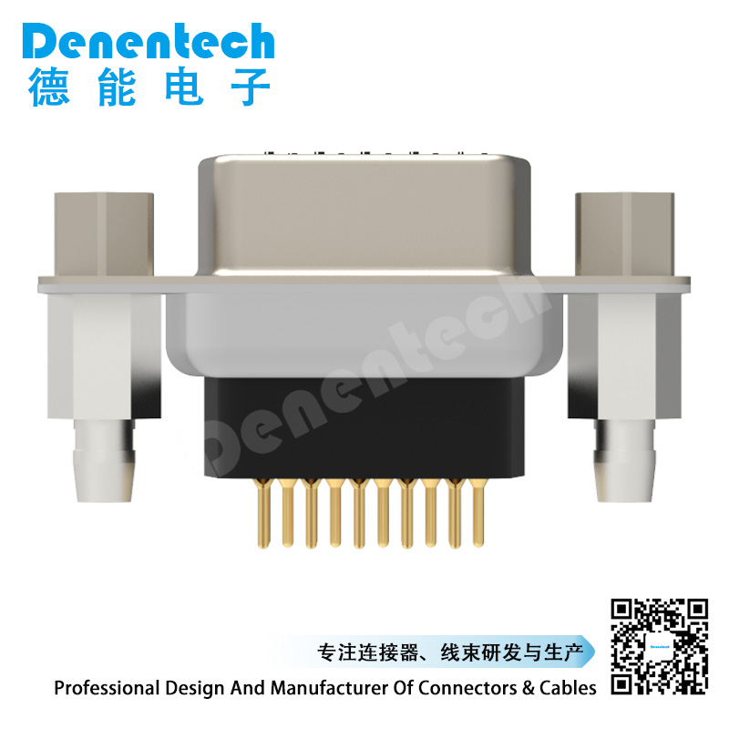 Denentech Factory direct sales HDE 44P female straight DIP d-sub 44 pin connector 3 rows high density d-sub connectors
